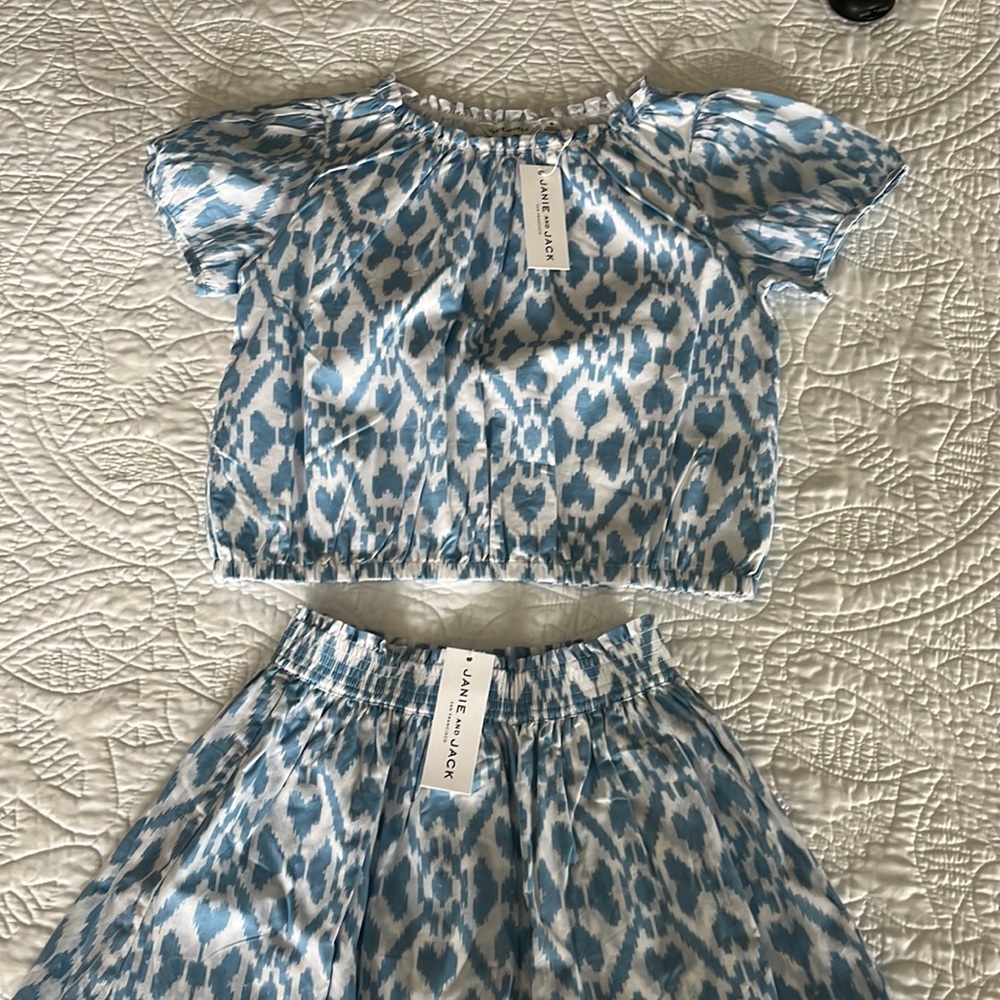 NWT Janie and Jack Girls Skirt & Top Set Size 10